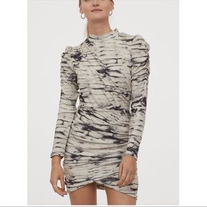 Printed mock neck mini dress